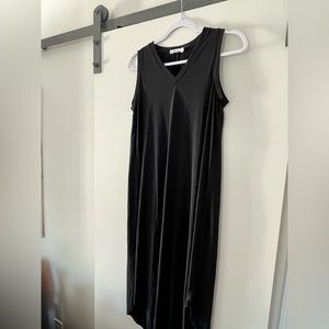 Mod Ref Dress SMALL Sleeveless V Neck Black Casual Flowy Summer Shift Drapey